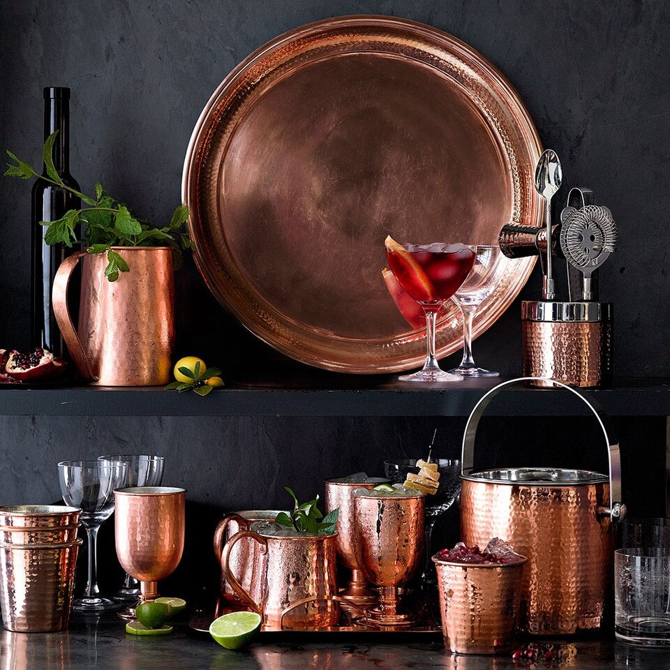 HammeredCopper Ice Bucket With Lid Williams Sonoma Australia
